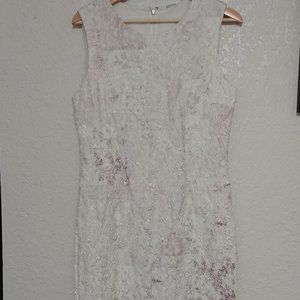 Elie Tahari quilted white pink sheath dress 10 NWT